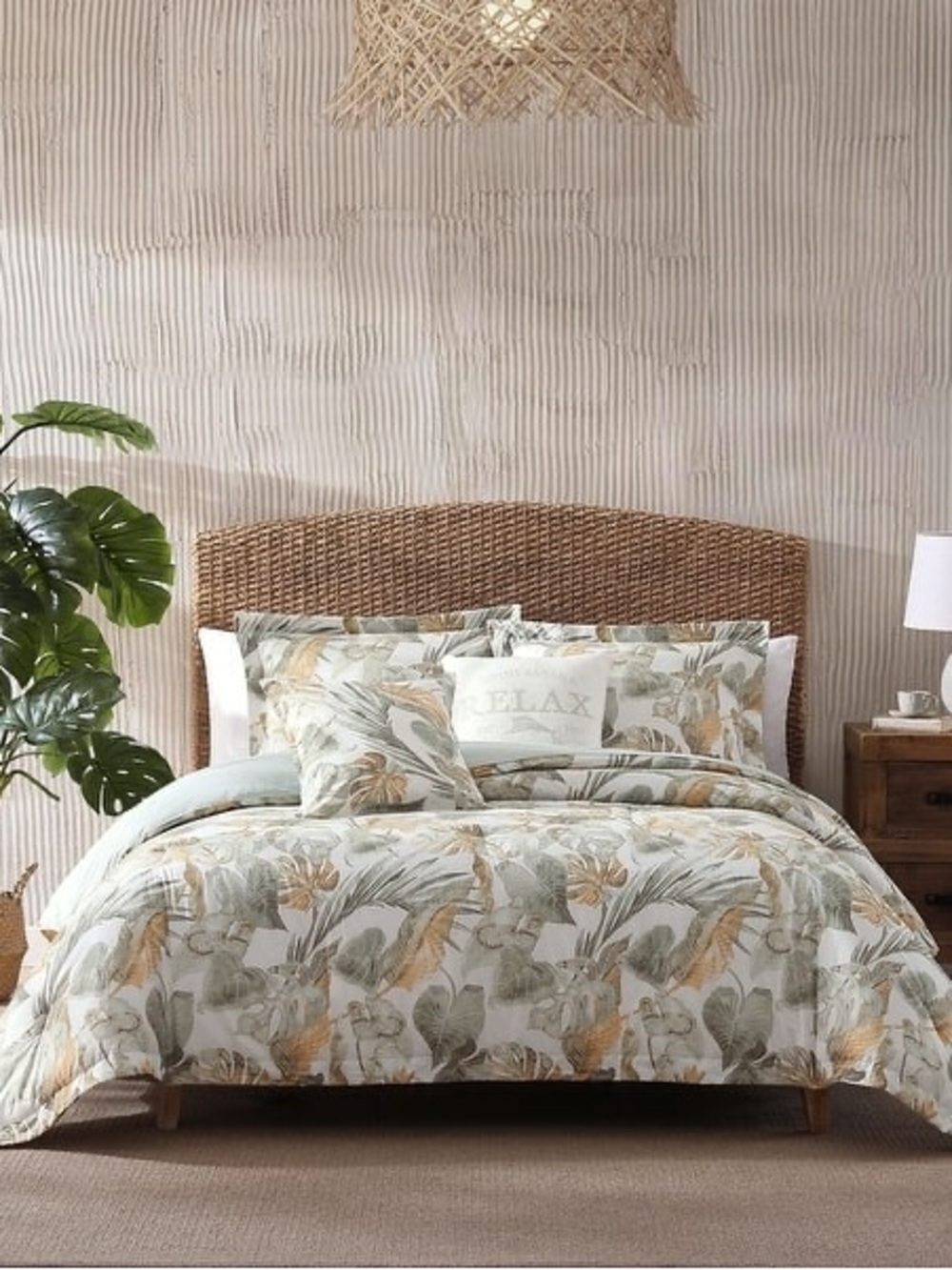 Raw Coast Green Standard Cotton Reversible 3 Piece Duvet Cover Set KING